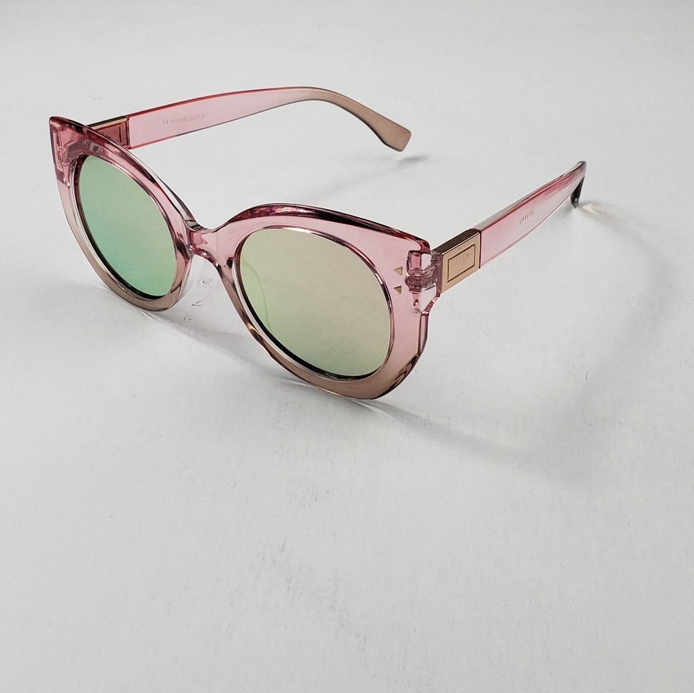 Mirrored Cateye Fashion Womens Pink Sunglasses